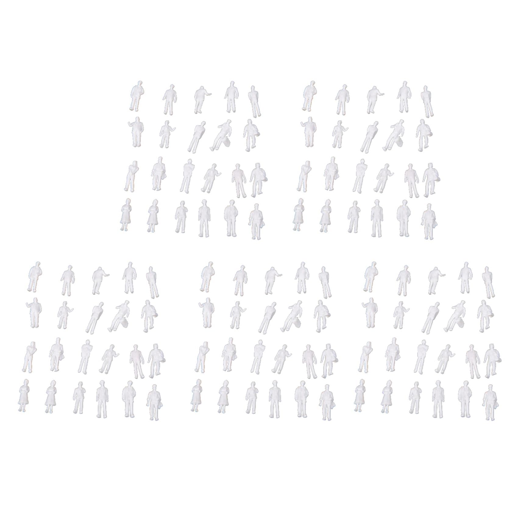 Remingtape Men's White 500Pcs Ho Scale 1:100 Model People Unpainted Train Figures