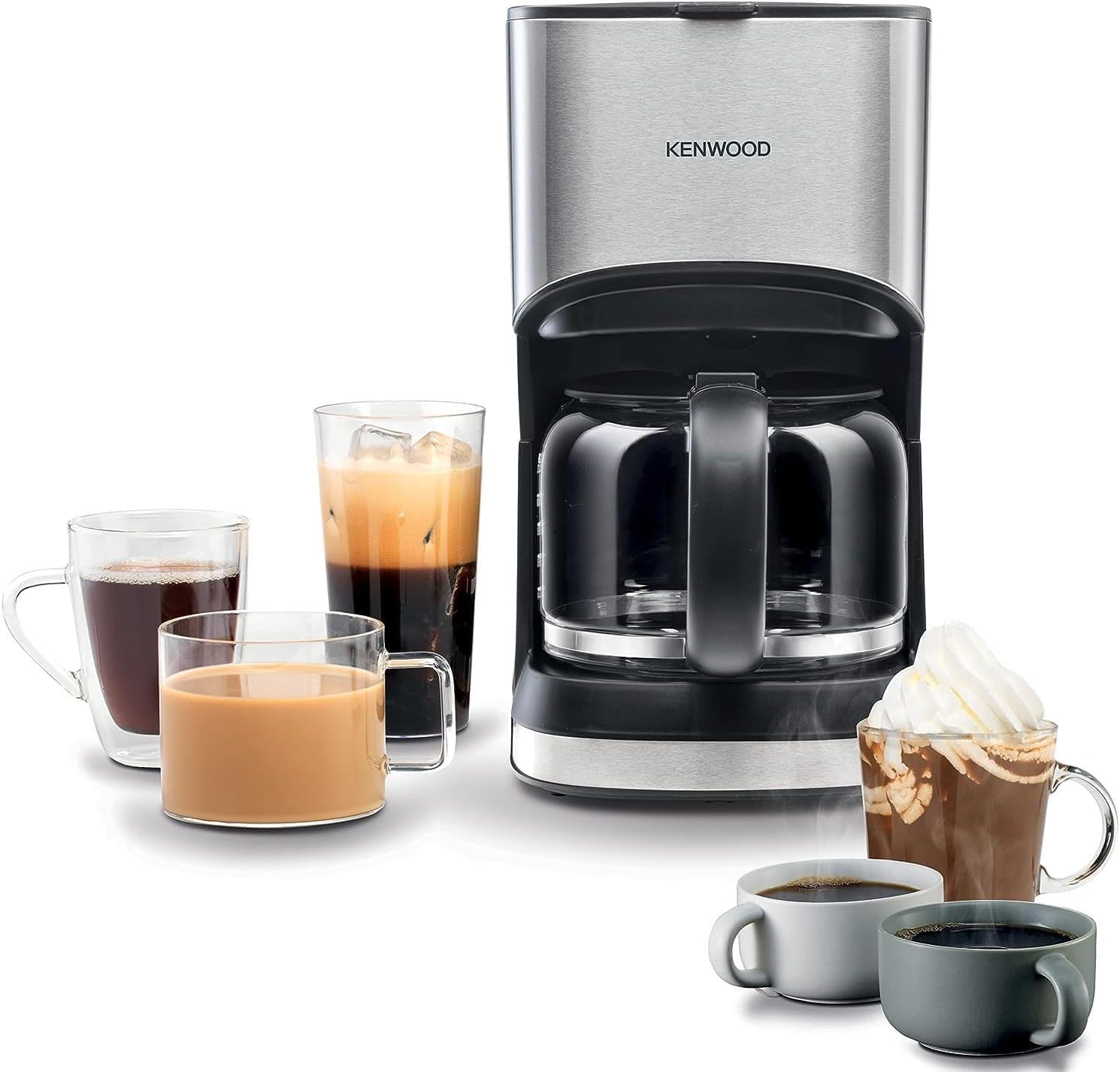Kenwood CMM10.000BM Filter Coffee Machine with various coffee cups