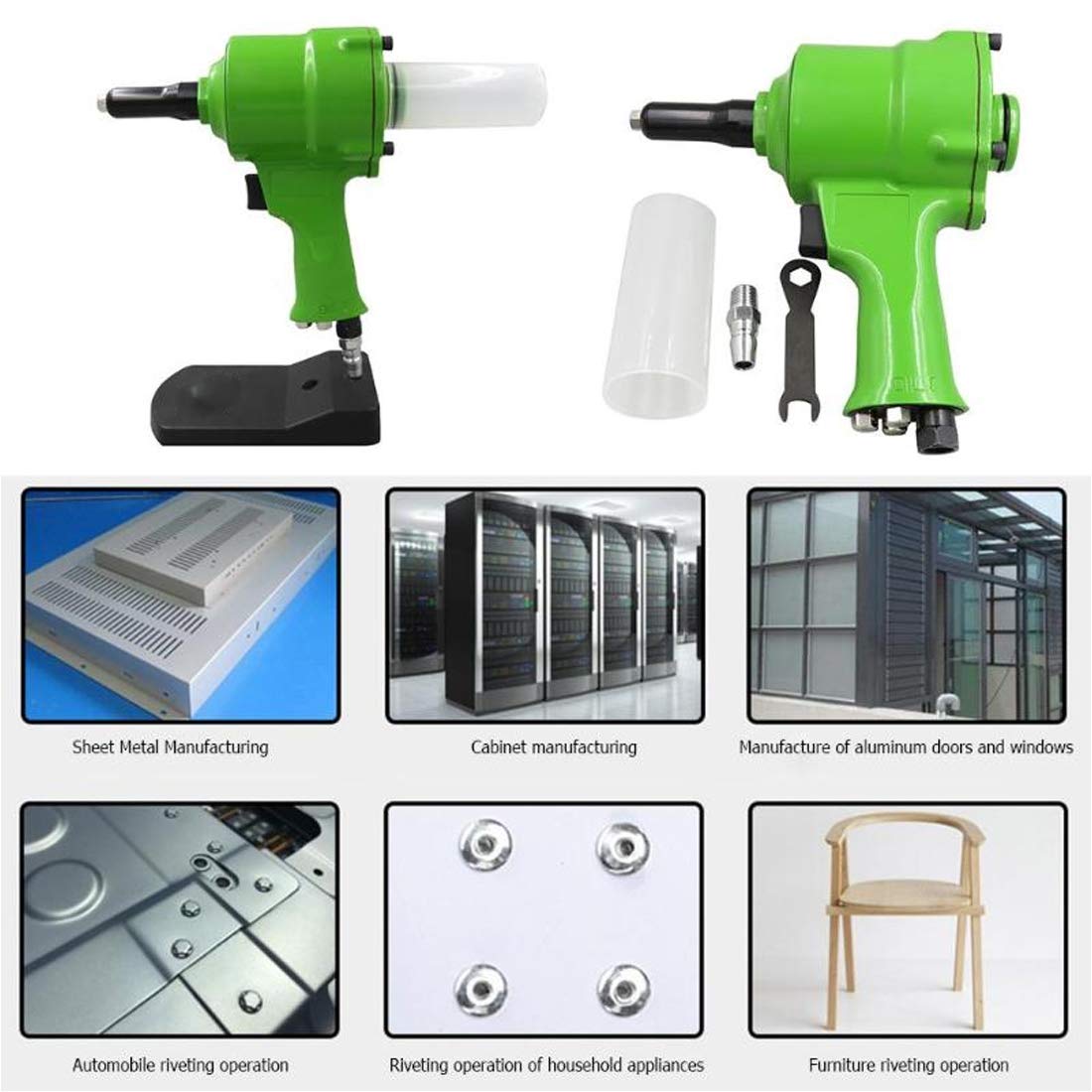 Nitownica pneumatyczna typu pistolet pop nit pistolet pneumatyczny nitownica zasilana powietrzem do mebli drewna sofa narzędzie wielofunkcyjne do obróbki drewna, 2,4-4,8 mm