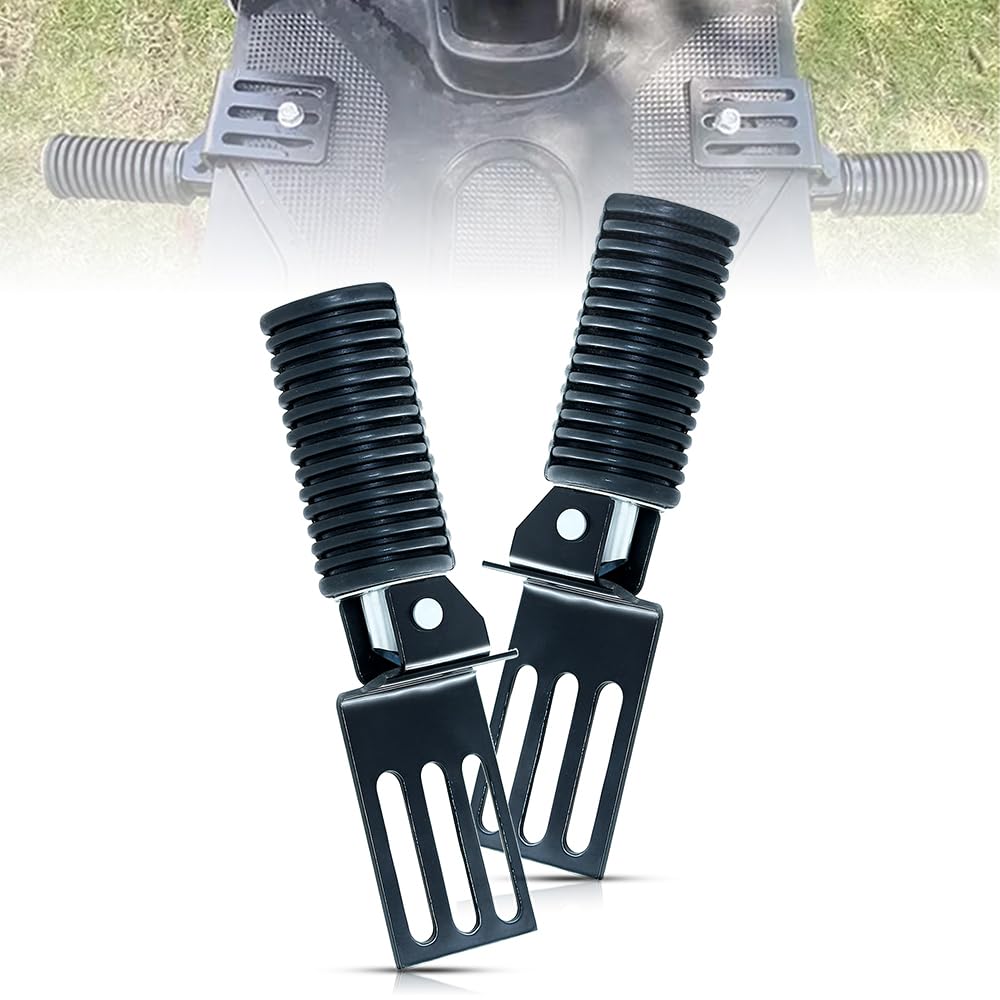 OTO2EYE Universal Adjustable Scooty Footrest | Foldable Metal Foot Pegs | Heavy-Duty Non-Slip Grip Foot Rest For Comfortable Ride Compatible With Scooty | Scooters & Bikes-image-11