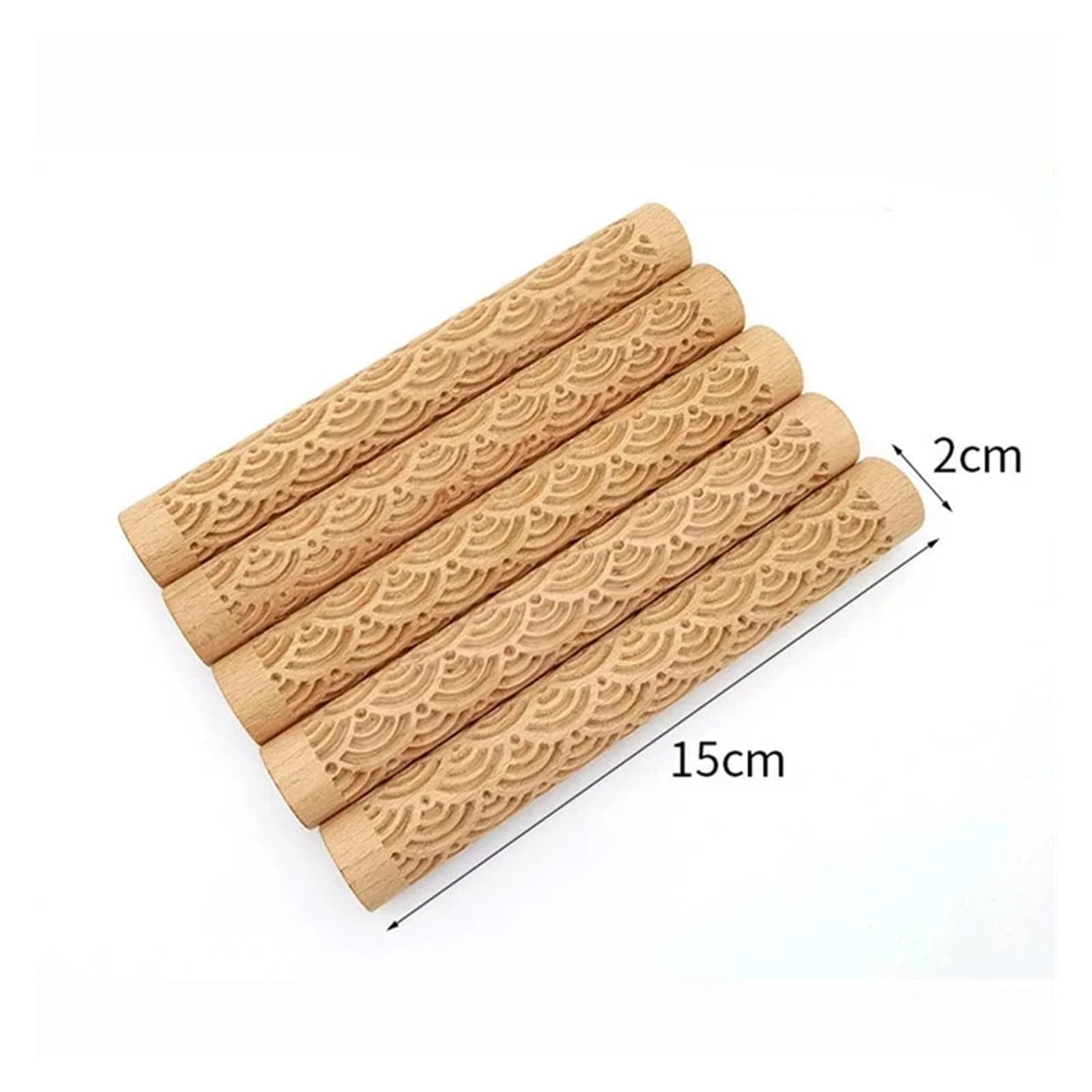 Rodillo de Madera Dura, Herramienta for Arcilla, Textura de Madera, Rodillo prensado con Barro, patrón, Varilla, Rodillo, Rodillo para Masa Madera(Color 8)