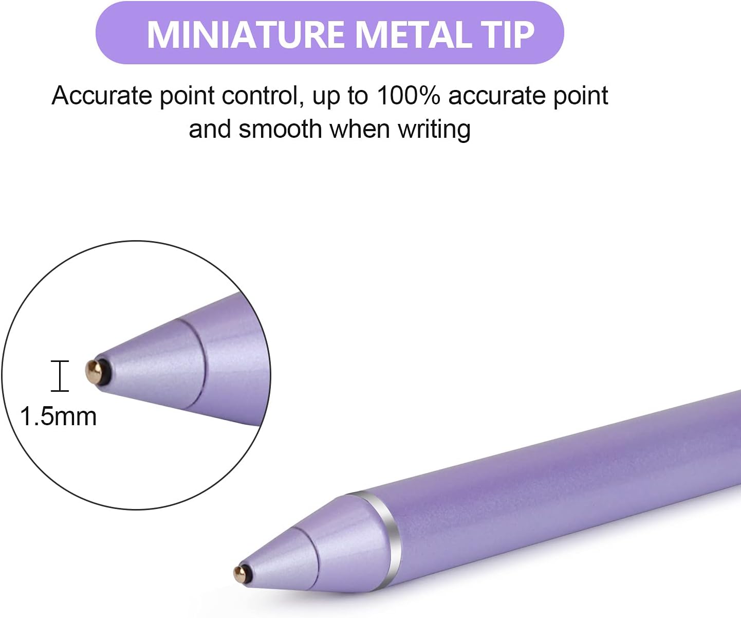 Stylus Pen for Touch Screens, Digital Pen Active Pencil Fine Point Compatible with iPhone iPad and Other Tablets