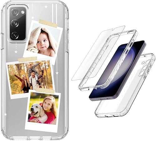Vista 68 de Funda transparente 3 en 1 diseñada para teléfono Galaxy S21, Plus/Ultra/FE 5G Samsung, capas protectoras híbridas [protector de pantalla] Borrar 05