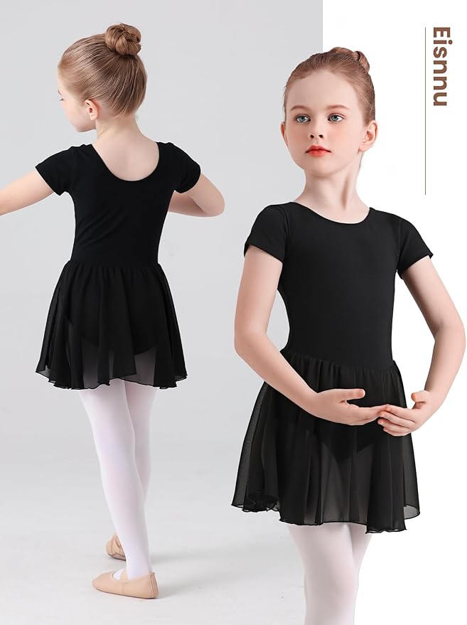 Body Danza Cotone Lycra Maniche Flutter Body Danza MdnMd Con Gonna | Bambina | Taglia 4-6 Anni | Viola Abbigliamento Danza Bambini Cotone Lycra - Foto 2