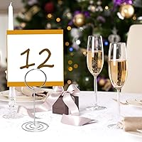 Vista 2 de Table Number Card Holders Place Card Holder, 25 Pack Picture Holders for Tables, Wire Shape Photo Number Stands Menu Paper Card Clips for Wedding