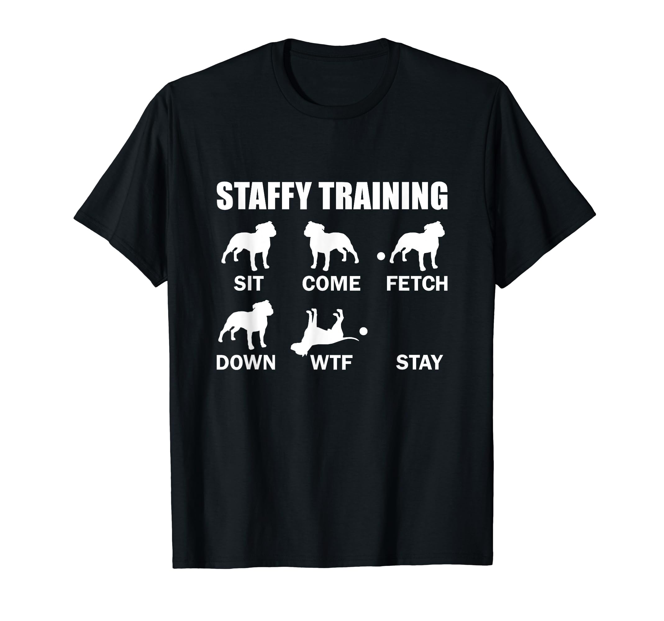 Staffordshire Bull Terrier GiftsStaffy Training Staffordshire Bull Terrier Dog Lover T-Shirt Men's Adults Black Classic Fit Crew Neck Long Sleeve S