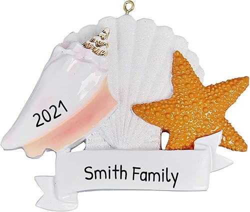 Adornos de Navidad personalizados para la playa, adorno de concha, adorno de playa, adorno de Navidad, adorno de Navidad único, decoración de