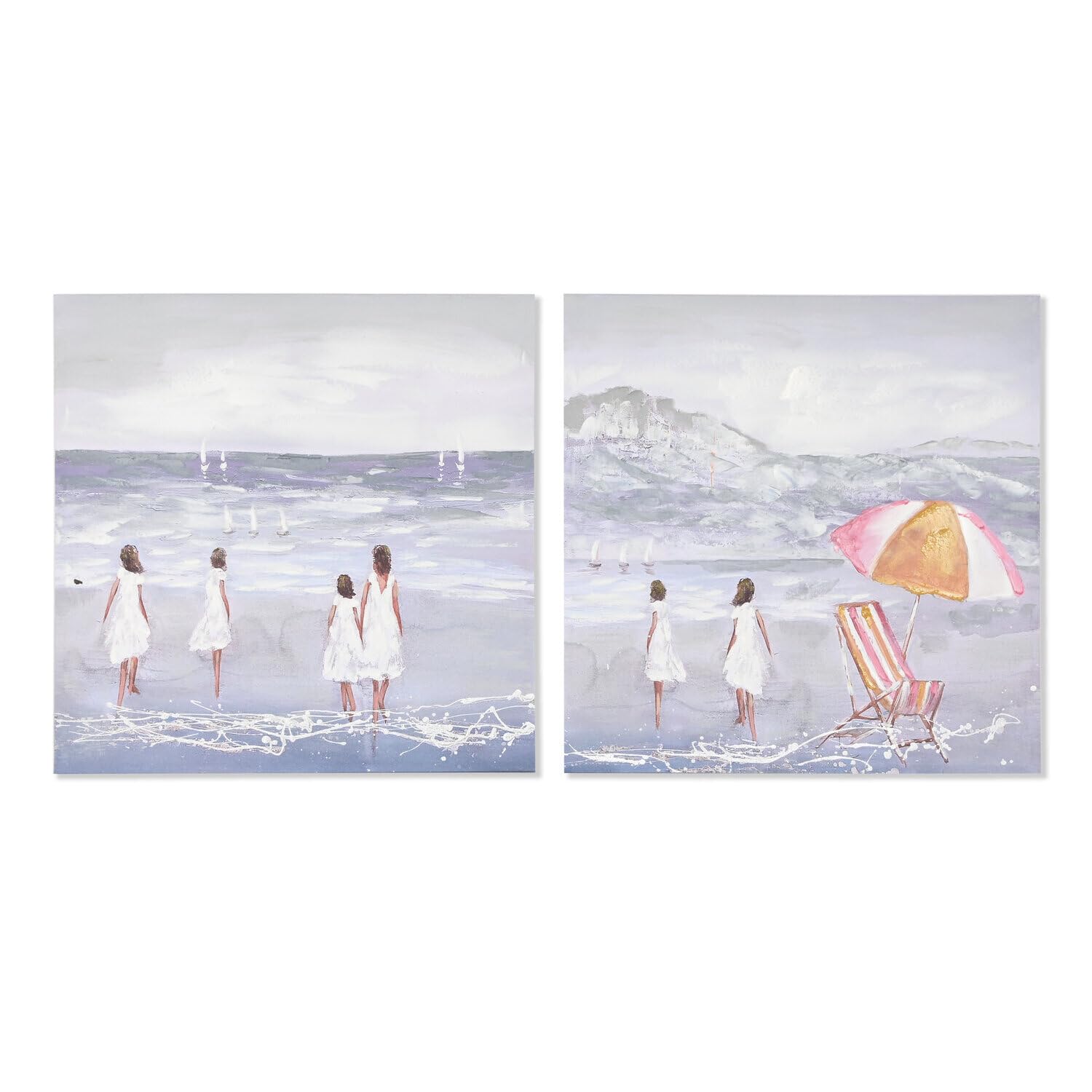 CUADRO LIENZO MDF 80X3X80 NIÑOS PLAYA 2 SURT.