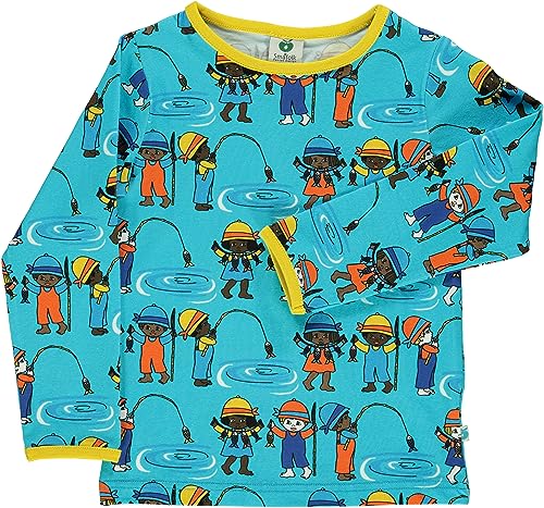 T-shirt manches longues garçon Småfolk à motif poissons