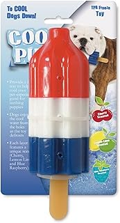 Cool Pup Cooling Dog Toy - Rocket Pop Large,Red,Blue,white