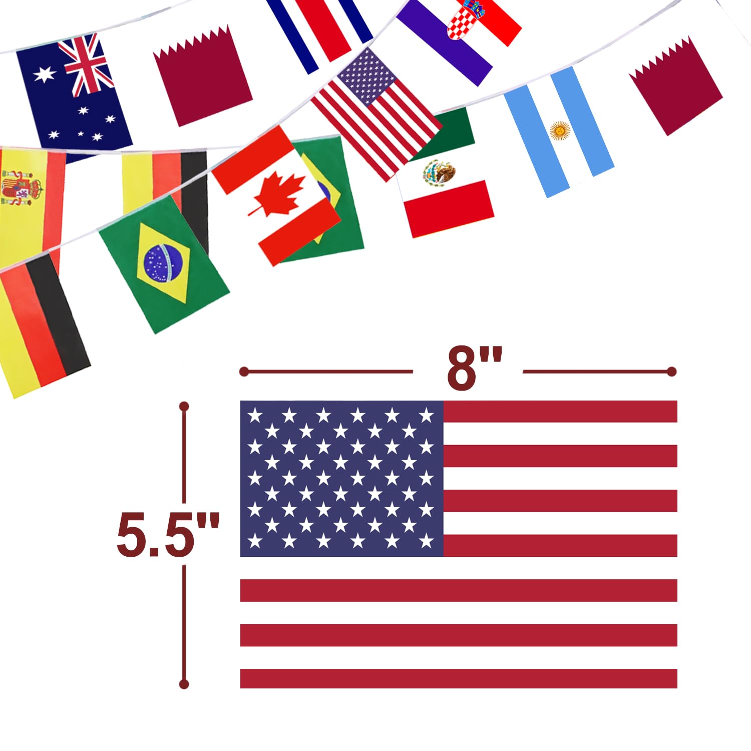 Anley 2026 World Cup 48 Countries String Flag, International