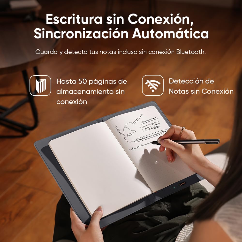 XPPen Note Plus Bluetooth 5.3 Notebook Inteligente A5 Hoja con 8192 Niveles de Presión para Estudiar Tomar Notas y Dibujar Compatoble con Android, iOS