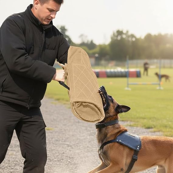 Morezi Dog Bite Sleeve Training Large Dogs, Fits Pitbull German Shepherd, K9, IPO, Best for Young Dogs Puppy Playing Biting Tugging Toy Interactive Play - Yellow