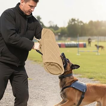 Morezi Dog Bite Sleeve Training Large Dogs, Fits Pitbull German Shepherd, K9, IPO, Best for Young Dogs Puppy Playing Biting Tugging Toy Interactive Play - Yellow
