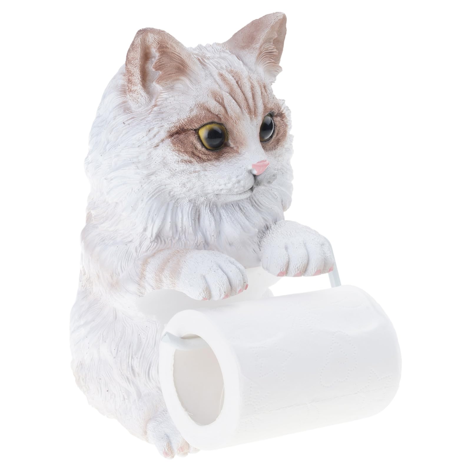 Jazuaiao Kittys Themed Bathroom Tissue Roll Dispenser Wall Mounted Storage Resin Materials Compacts Space Efficient Home Decoration Resin Toilet Roll Storage