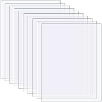 Vista 1 de Paquete de 10 láminas acrílicas transparentes de 6 x 8 pulgadas, láminas de plexiglás de 0.04 pulgadas de grosor con películas protectoras en ambos