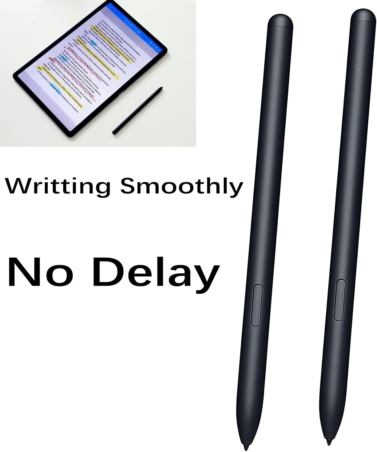 2 Pack Mystic Black Galaxy Tab S7 S Pen Replacement for Samsung Galaxy Tab S7/S7+ Stylus Pen, Galaxy Tab S7/S7+ S Pen Stylus Replacement WithoutBluetooth image 5