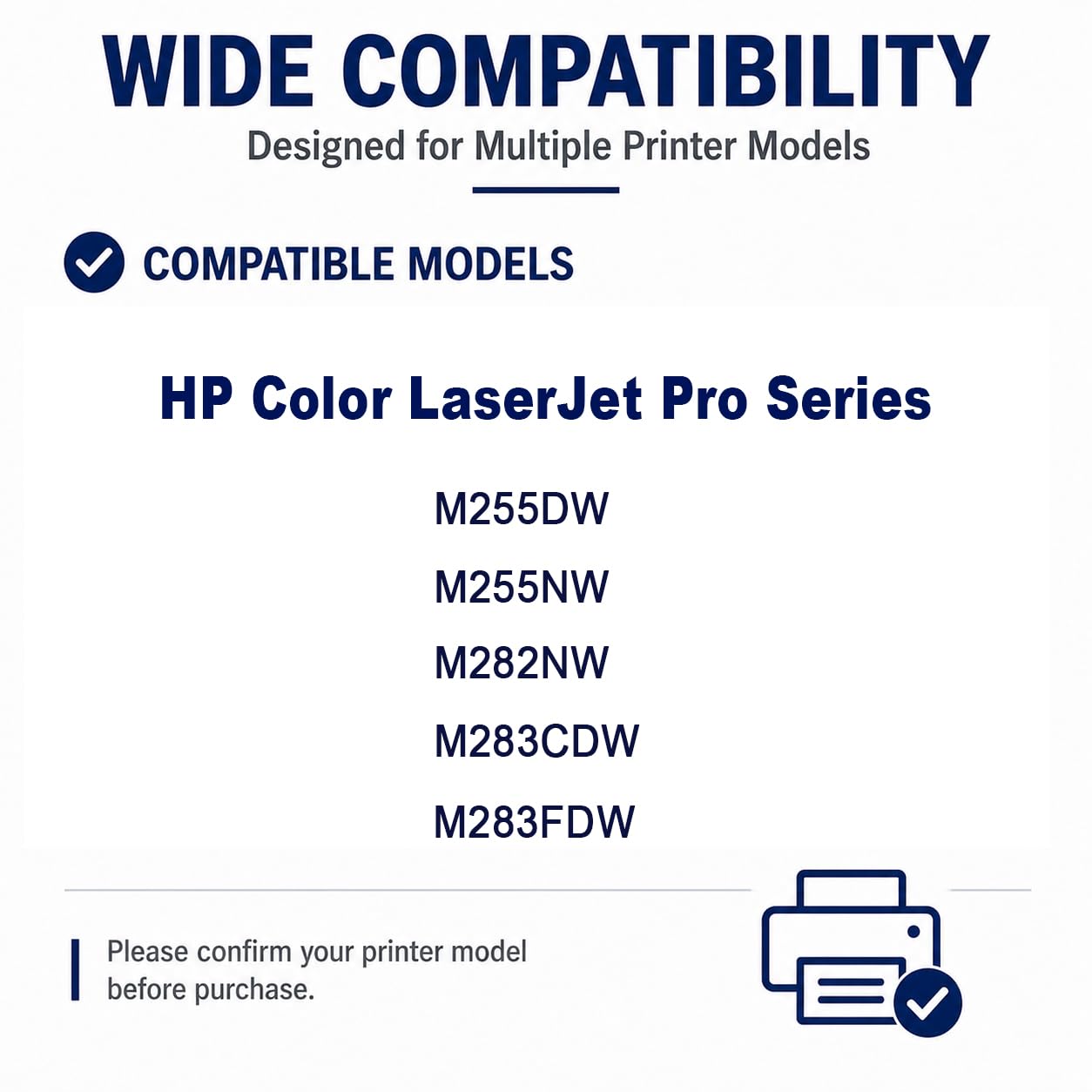 Reemplazo de Cartucho de tóner de Alto Rendimiento 206X para W2110X, Compatible con HP M255DW / M255NW / M282NW / M283CDW / M283FDW, con Chip