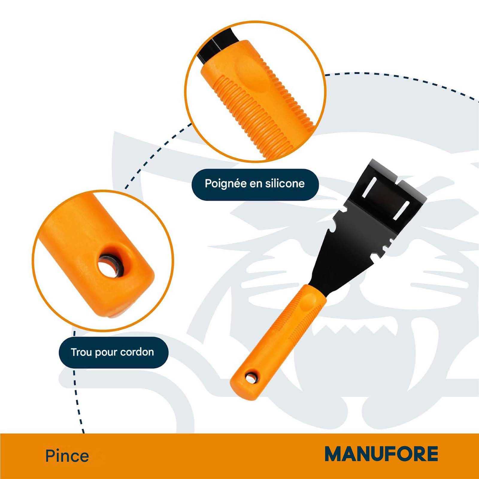 MANUFORE Set de 2 Outils de Dépose de Moulures (75 mm + 100 mm), Leviers Arrache-Moulure Robustes pour Plinthes, Encadrements de Porte et Clous