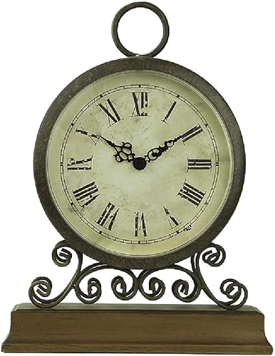 Reloj de mesa retro de madera y metal estilo vintage europeo de Clockzhji, reloj de mesa de salón, dormitorio, silencioso, retro, de cuarzo, reloj disponible en Yaxa Costa Rica