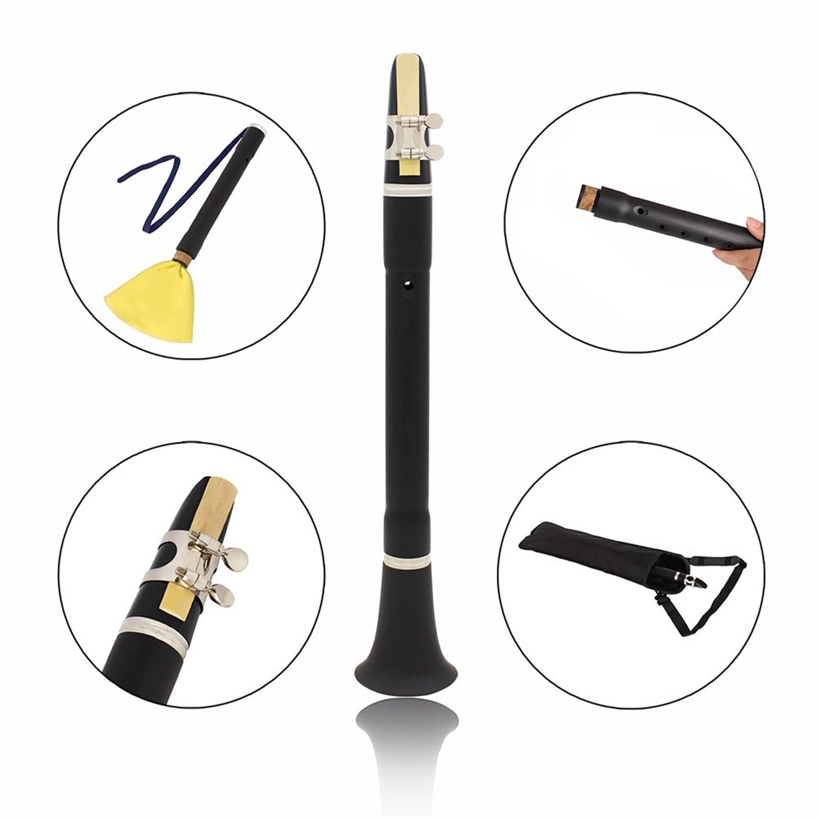 Mini BB B Clarinete Plana Con Lámina De Tela De Limpieza Bolsa De Instrumento De Viento De Madera