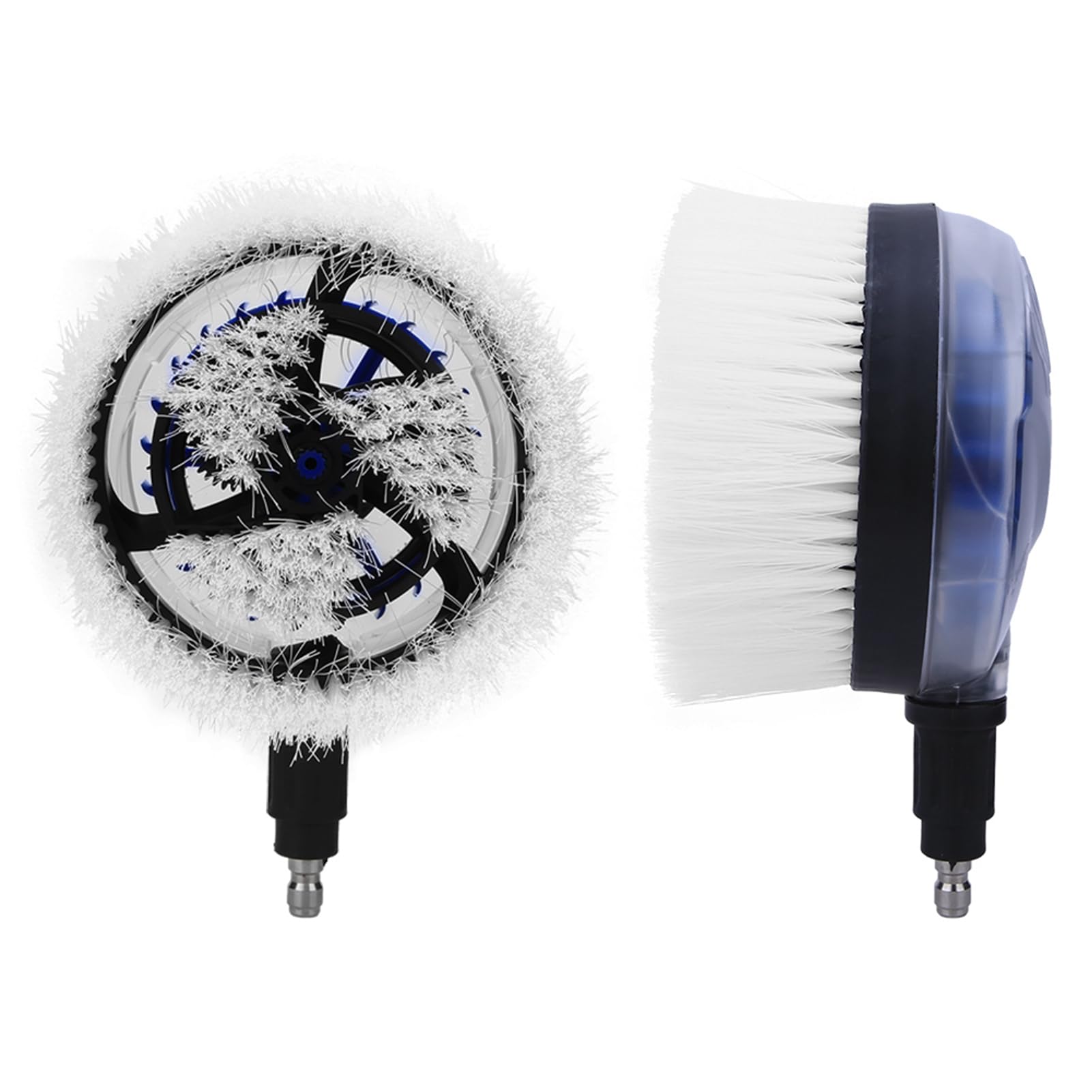 Rotary Wash Brush 360 Degrees Fan Shaped Power Washer Attachment with 1 4 Quick Connector for High Pressure