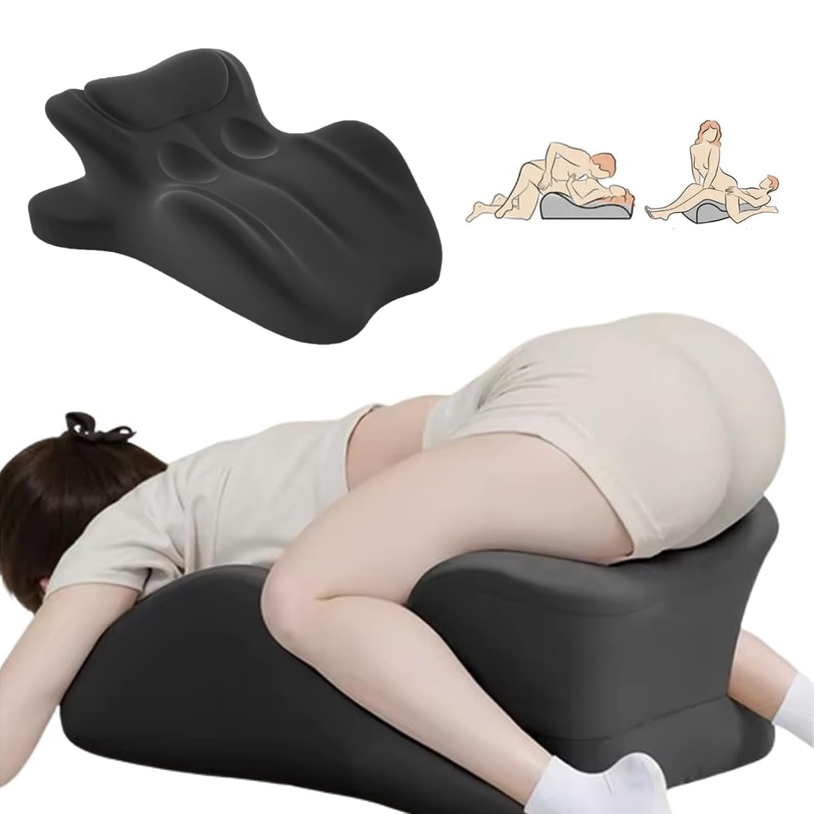 Coussins sexuels pour les couples, oreiller pour couple, angle de 27°, soutien ergonomique pour la colonne vertébrale et oreiller de lit multifonction, Coussin pour Positions Sexuel(Noir)