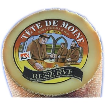 RESERVE Tete de Moine AOP Original Swiss Monk's Head Cheese Half Loaf Approx. 400 g