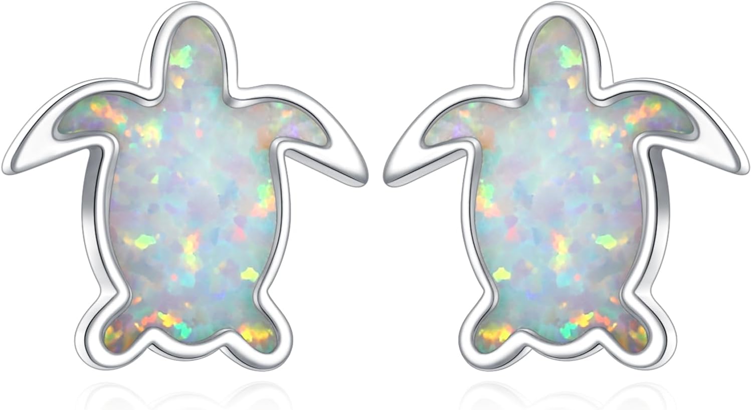 TANGPOET Opal Animal Stud Earrings for Women Young 925 Sterling Silver Hypoallergenic Earrings Jewelry Gifts for Animal Lovers Ladies Birthday Christmas