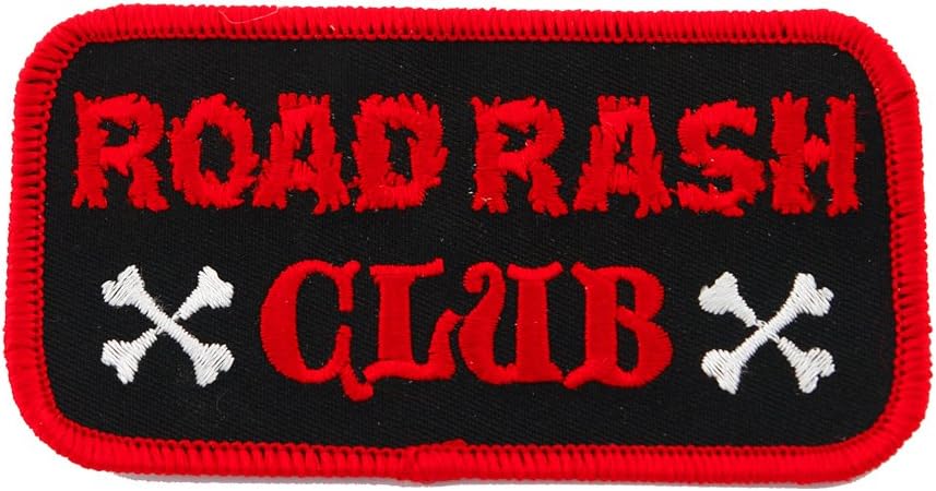 Road Rash Club Patch Embroidered Iron-On Motorcycle Biker Emblem
