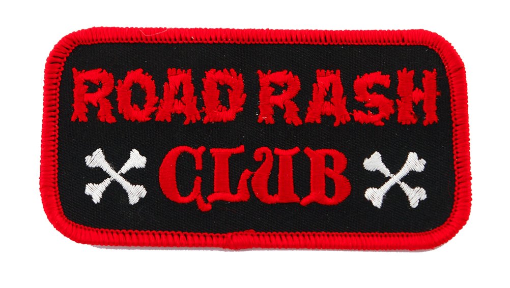 Road Rash Club Patch Embroidered Iron-On Motorcycle Biker Emblem
