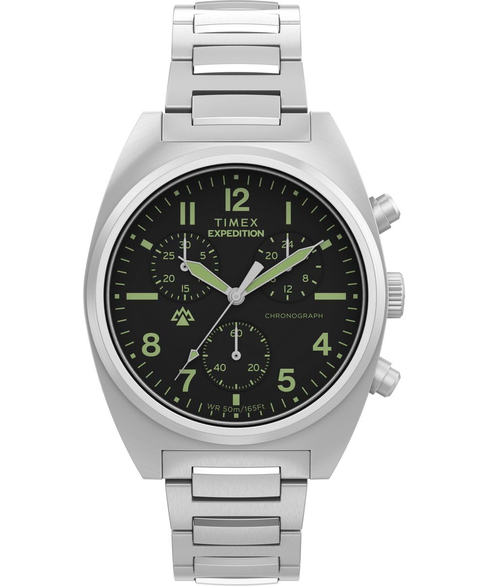 Timex Expedition Capstone Chronograph Black Dial Stainless Steel Bracelet Watch