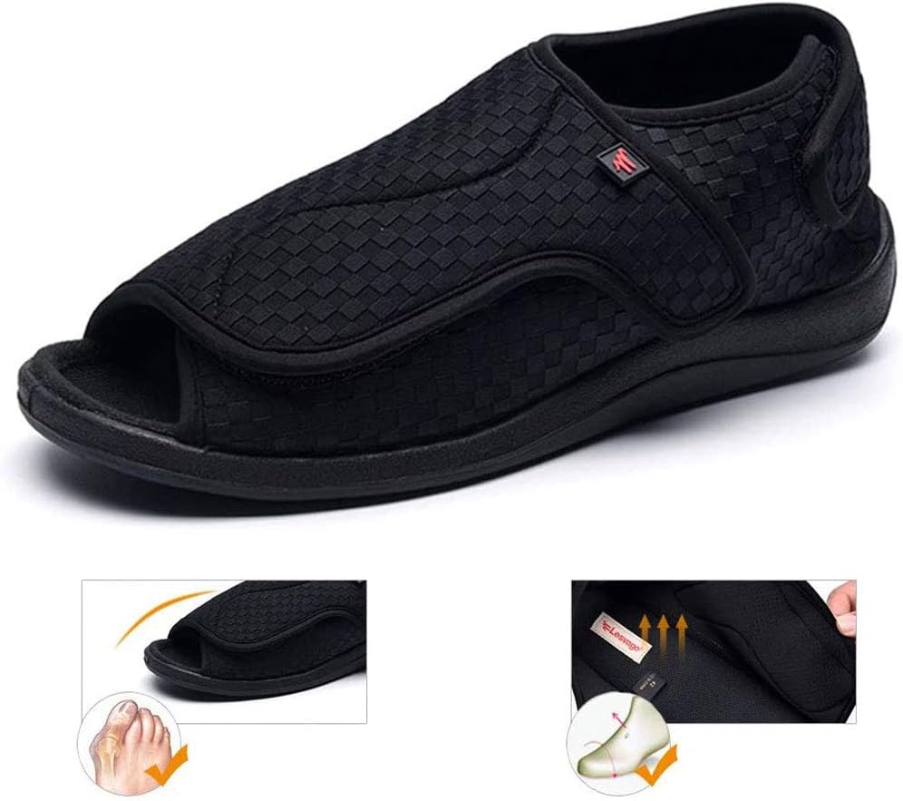 Diabetic Slippers Extra Wide Mens Edema Swollen Shoes Adjustable Surgical Orthopaedic Shoe Anti