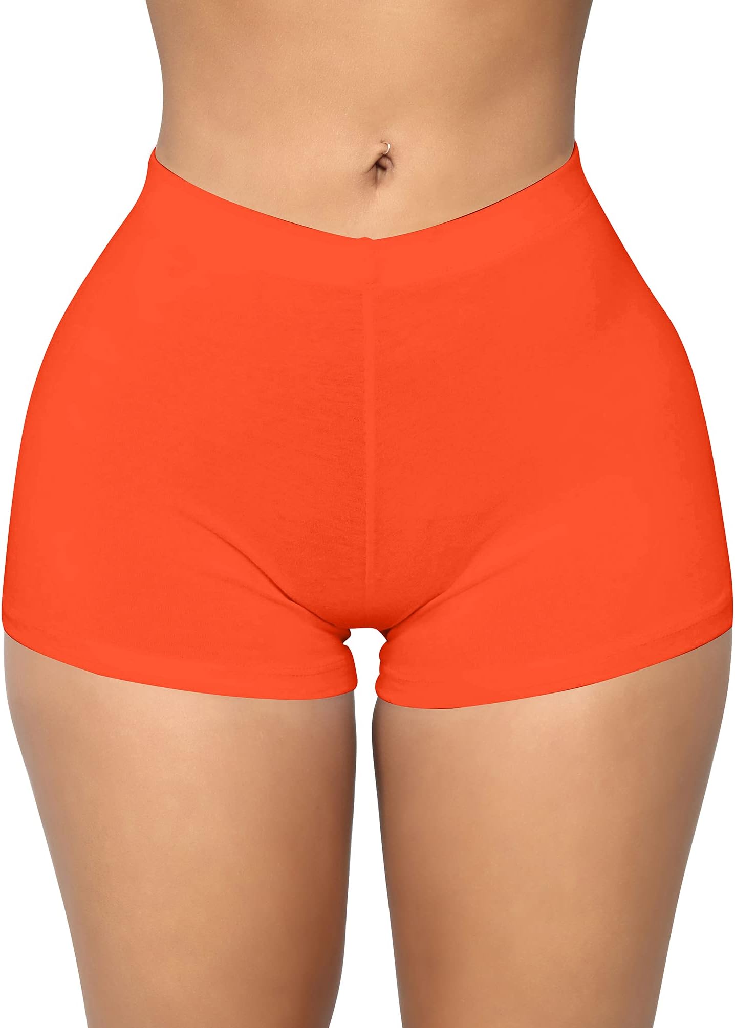 orange adidas biker shorts