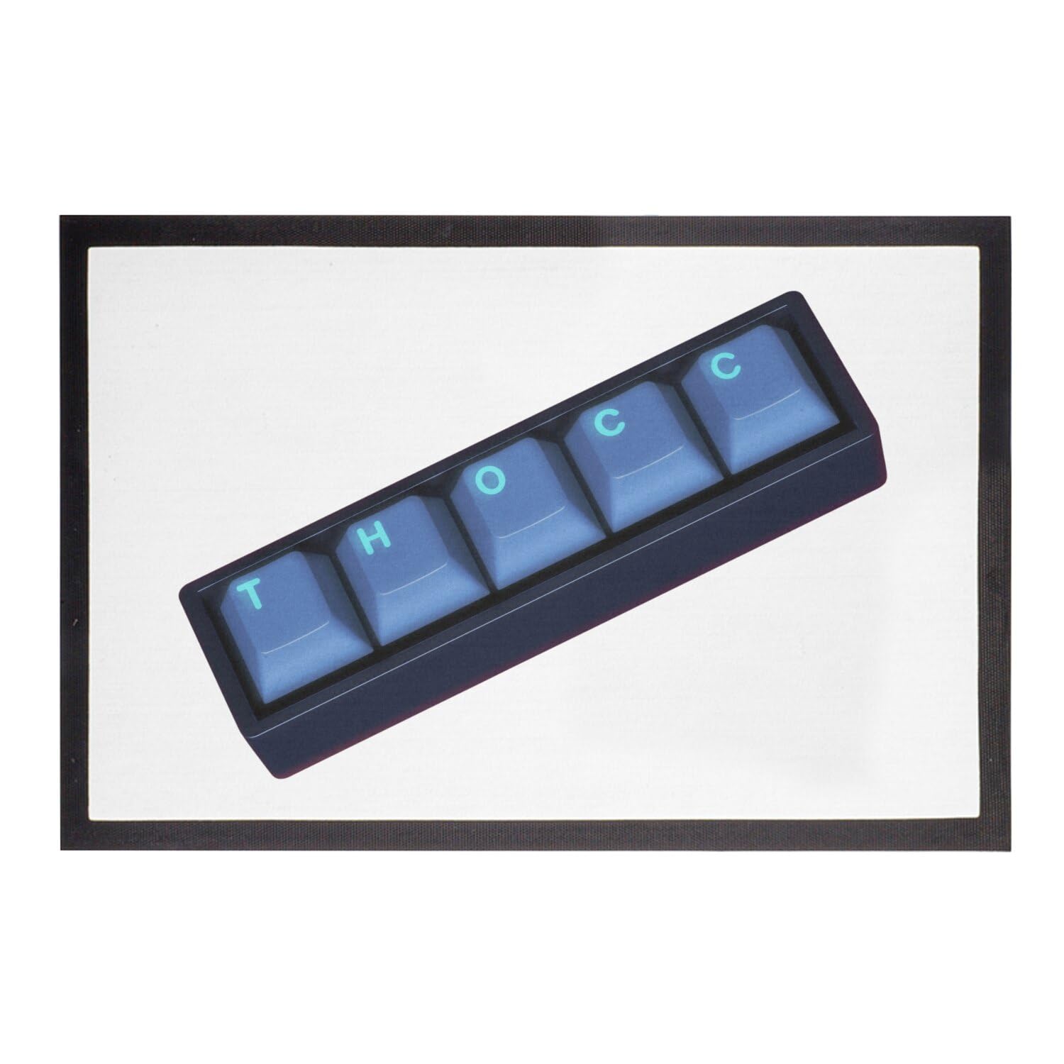Paillasson Blanc Thocc Keys Blue pour garder un bureau informatique propre