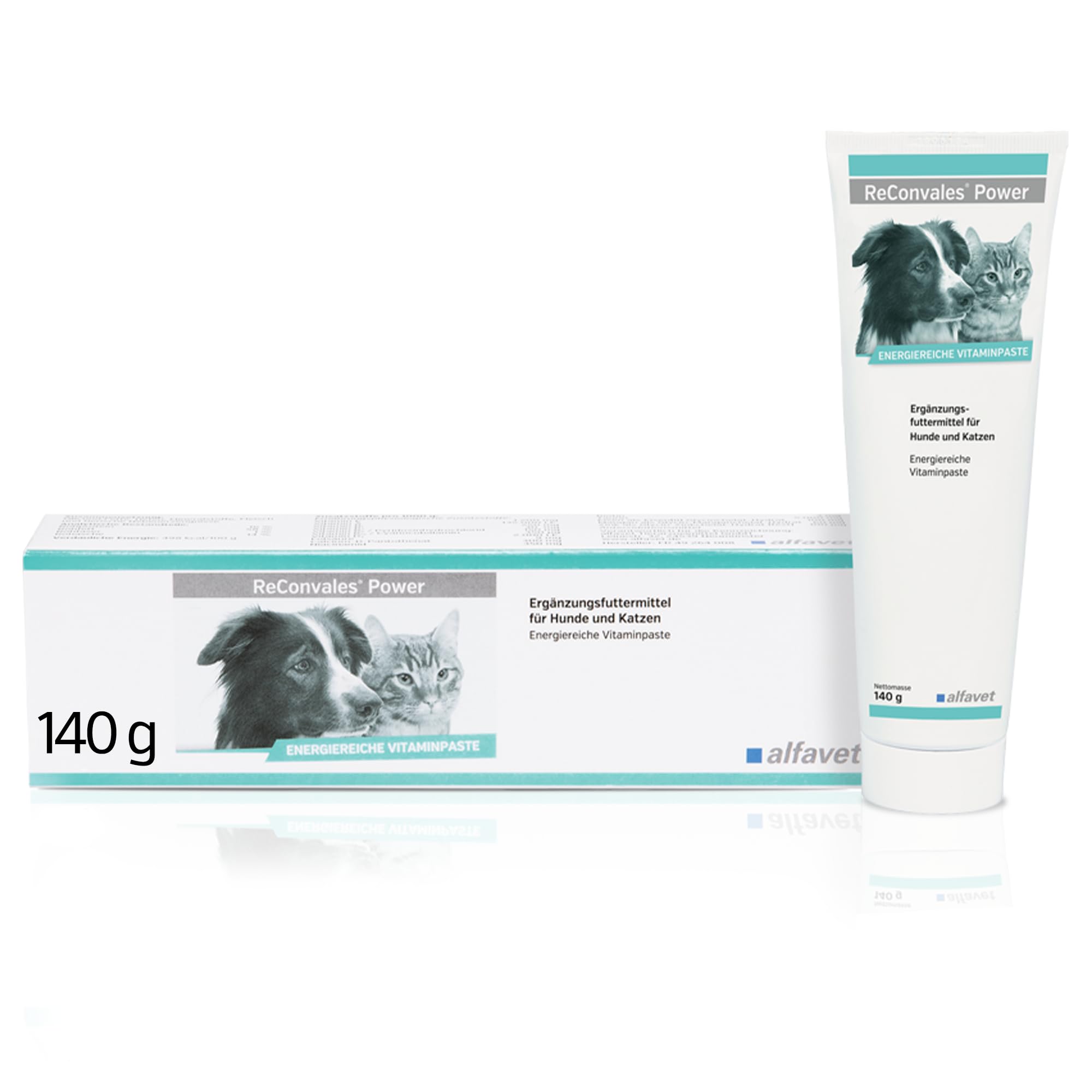 Alfavet ReConvales Power, Ergänzungsfuttermittel für Hunde und Katzen, Päppelpaste bei Untergewicht, Tube 140 g