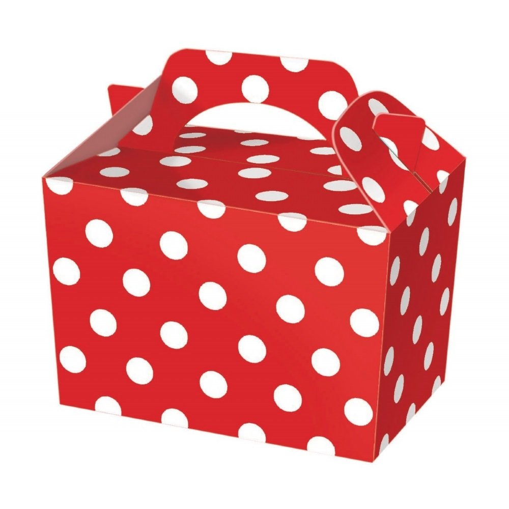 MustBeBonkers 30 Spotty Food Boxes - Fun Picnic Lunch Box - Wedding Favour/Baby Shower Party (Red)