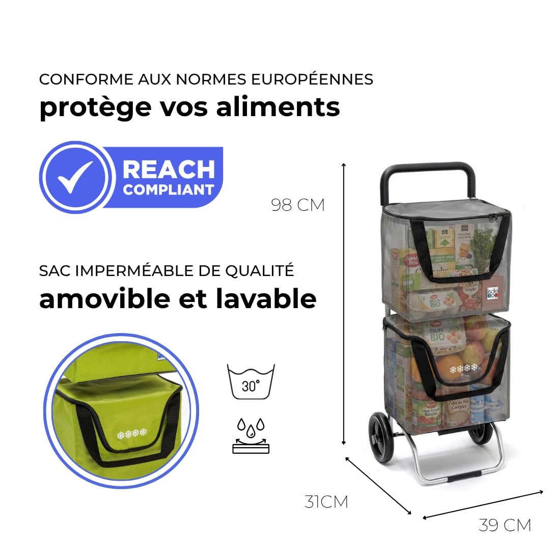 Poussette 2 Roues Modulobag 2 Sacs 20L Vert anis