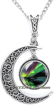 Northern Lights Necklace, Northern Lights Pendant, Aurora Pendant, Night Sky Pendant, Aurora Jewelry, Aurora Borealis, Nature Space Pendant,M90