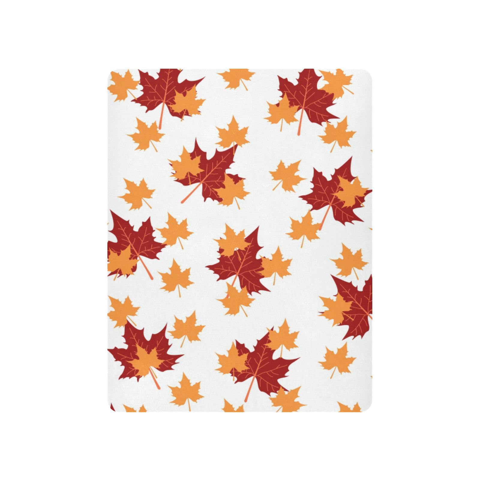 Moudou Autumn Maple Leaf Playard Sheet for Boy Girls, Soft Breathable Fitted Toddler Sheet for Standard Playard Bed Mattress, 39 x 27 x 5 Inch