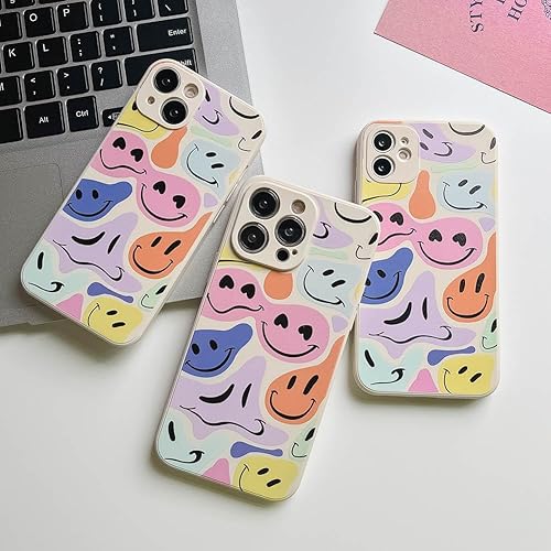 Miniatura 6 de KERZZIL Elegante funda de teléfono con diseño de amor sonriente compatible con iPhone 15 Pro, fundas femeninas de silicona líquida suave, funda