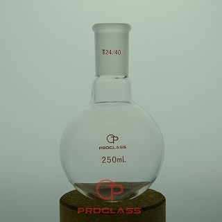 24/40 Glass Single Neck Round Bottom Boiling Flask 250 mL