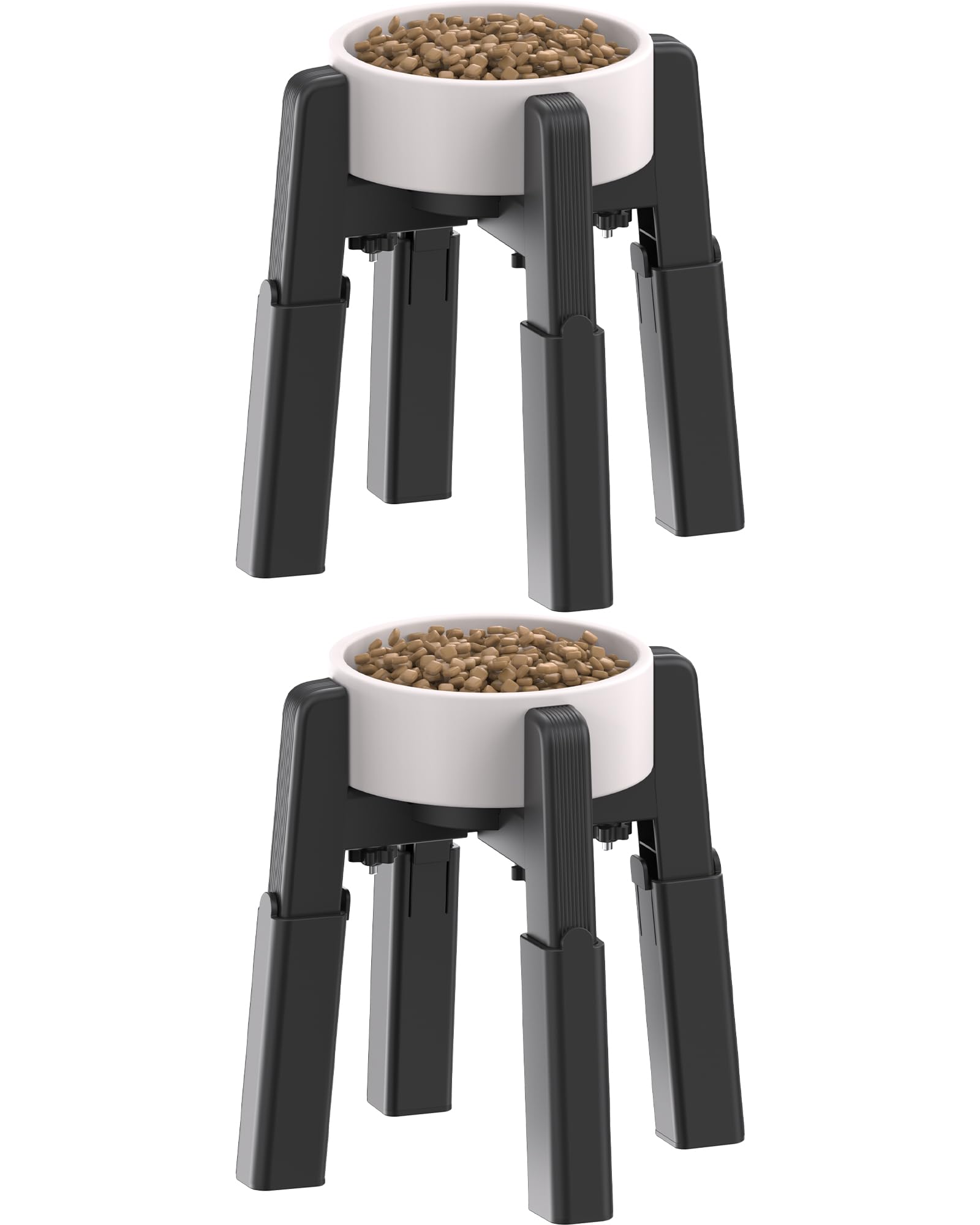 Photo 1 of CZPET Dog Bowl Stand Full-Adjustable [2 Pack, Stand Only], Elevated Pet Water & Food Feeder Stand for Medium and Large Pets, Raied Stable and Anti-Slip Raised Bowl