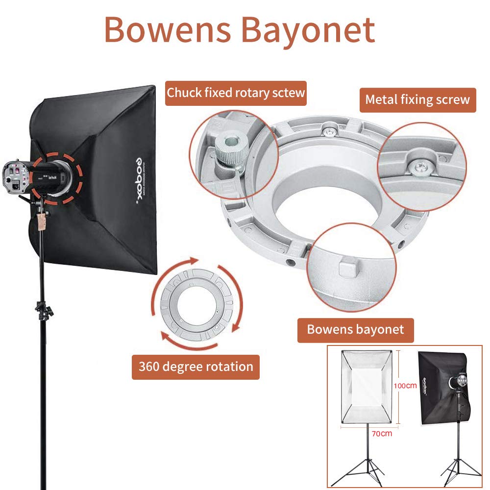GODOX 70x100cm Rectangular Softbox Bowens Mount para Studio Monolight Flash Retrato Fotografía (SB-BW70X100CM)