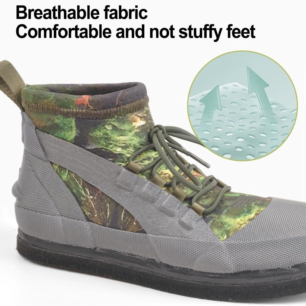Zapatos de vadeo para hombre y mujer, ligeros, antideslizantes, suela de fieltro, puntera de goma, para pesca al aire libre, río, playa, zapatos de agua, color verde, talla 6-12