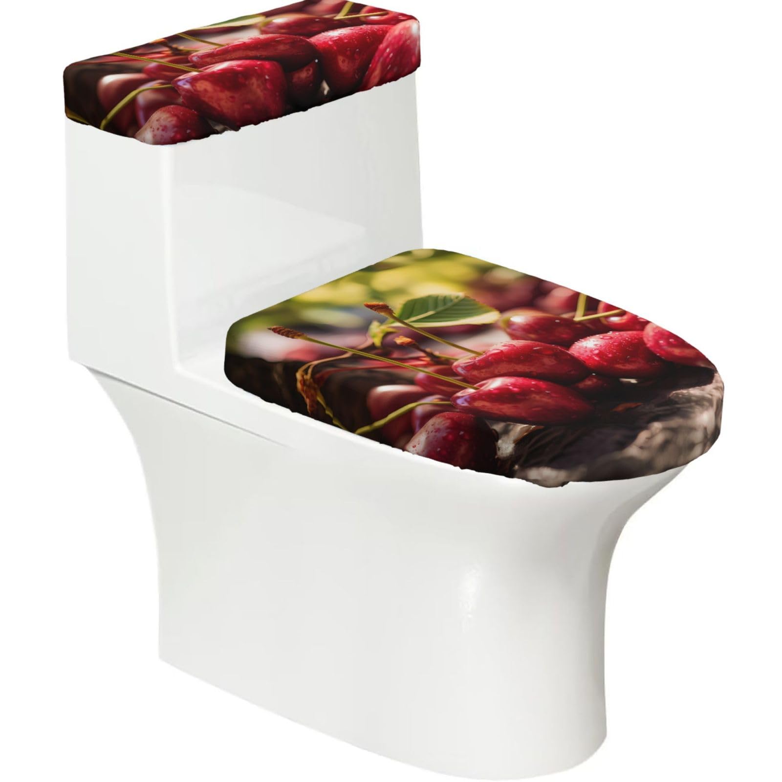 Mrowyc Black Pears Printed Toilet Seat Set - Set Of 2 - Universal Toilet Seat Cover - Housewarming Birthday Christmas Gift