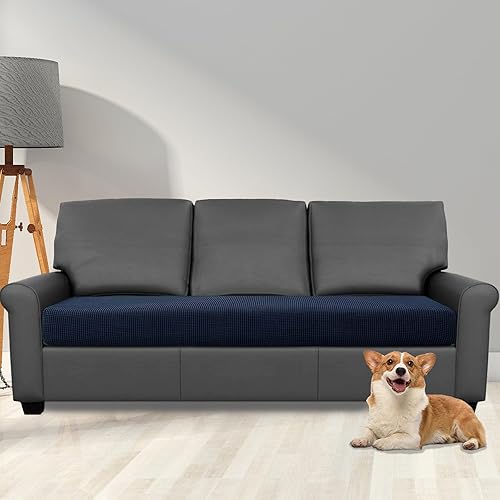 Miniatura 2 de Funda de cojín elástica individual para sofá, funda protectora de repuesto para cojín Chesterfield, funda para asiento de caravana (azul marino, 3