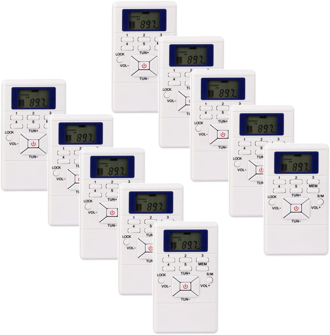 ANLEON Portable DSP Stereo FM Radio Receiver 60-108MHz & Earpiece (10pcs White)