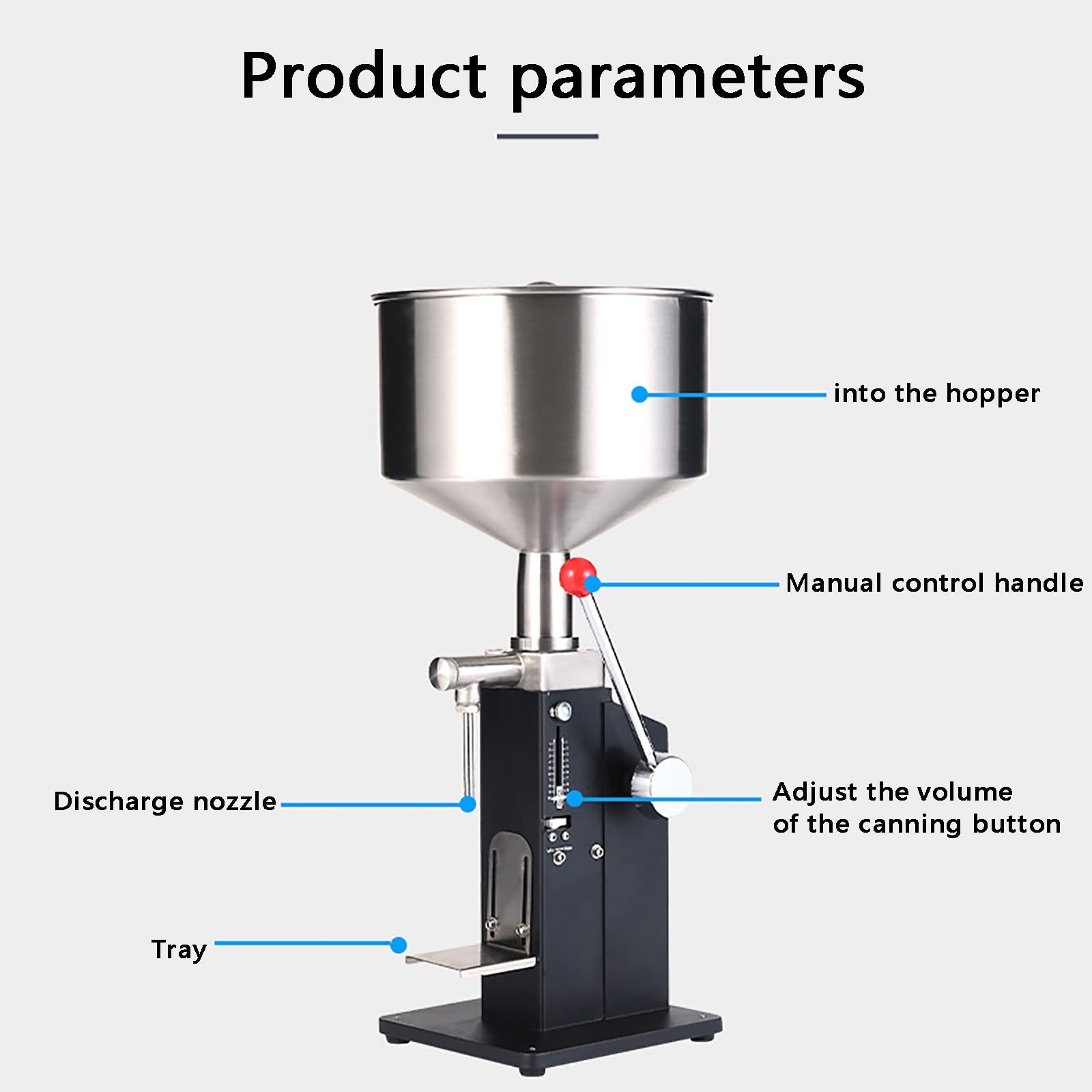 XQZMZSCP Manual Paste Liquid Filling Machine 5-60ml Bottle Filling Machine Bottle Filler Machine Stainless Steel for Honey Cream — view 6