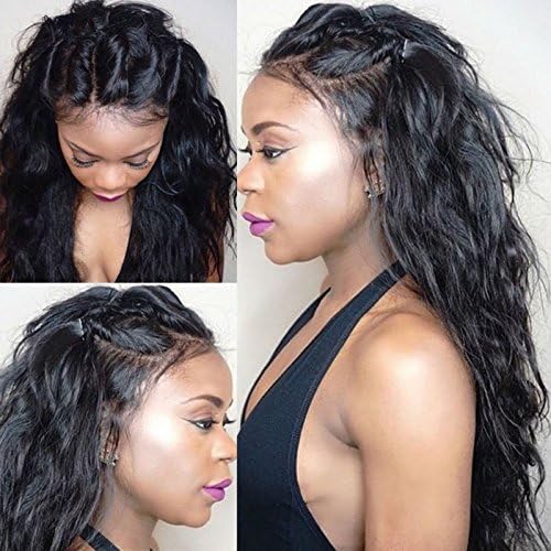 Elva Hair Glueless Full Lace Wigs 100% Unprocessed Brazilian Virgin Hair Body Wave Lace Front Wigs for Black Women(8 inch)